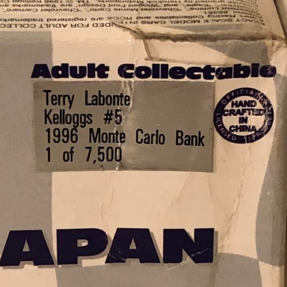 Terry Labonte #5 Kellogg's Corn Flakes Suzuka Japan 1996 Monte Carlo Bank - Picture 9 of 10